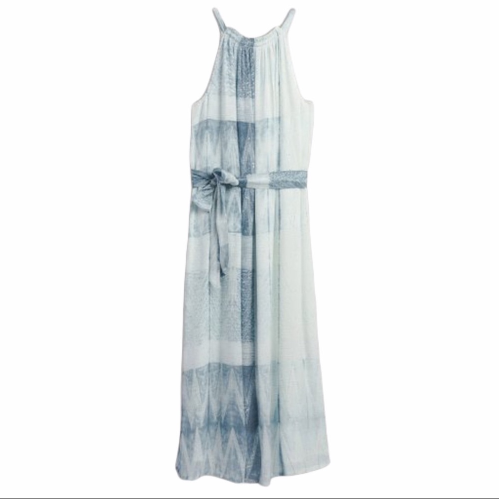 NWT Free People Stone Blue Shibori Halter Maxi Dress, XS - Picture 3 of 4